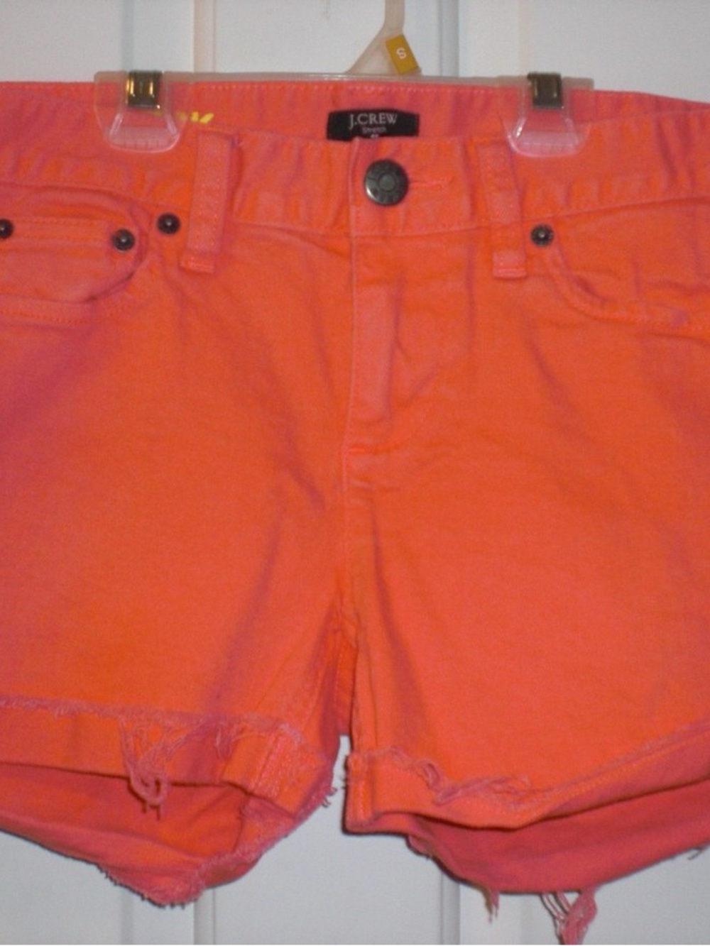 J. Crew Bright Coral Denim Shorts